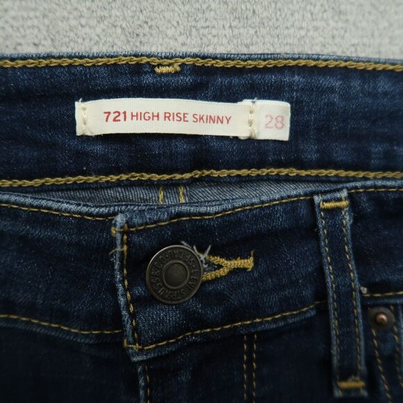 Levi's 721 Jeans Women's Size 28 Blue High-Rise Skinny Denim 28" Inseam Stretch - Picture 10 of 16